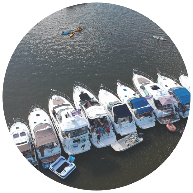 Galloway boats rafted together